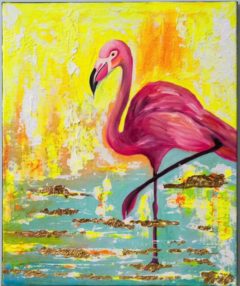 Radiant Flamingo Painting