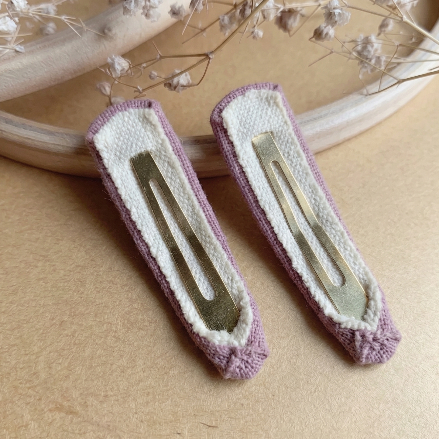 Hand-Stitched Floral Clips